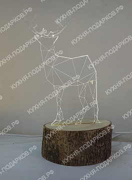 Изображения 3D светильник - новогодний олень 1