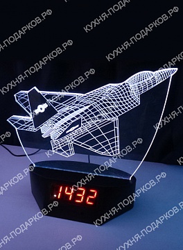 Изображения 3D лампа самолет с часами 1