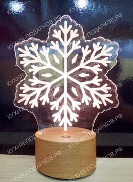 Изображения 3D светильник снежинка 1-1