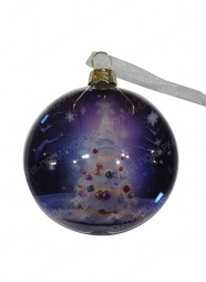 Плоский елочный шар с лого 1 (7 см.)