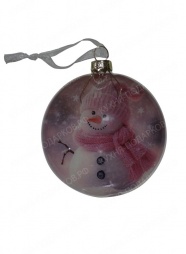 Плоский елочный шар с лого 1 (8 см.)