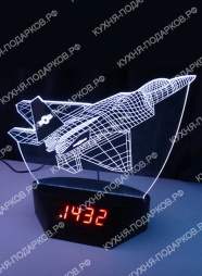 3D лампа самолет с часами 1