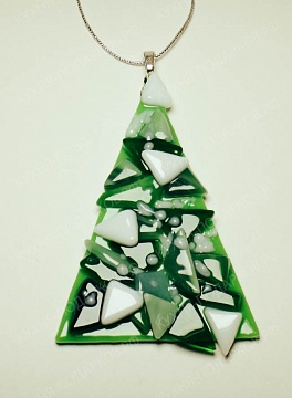 Изображения Новогодняя елочка игрушка из стекла 2