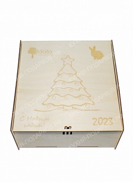Изображения Новогодняя коробка из дерева 11
