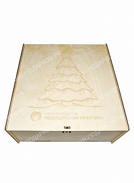 Изображения Новогодняя коробка из дерева 6