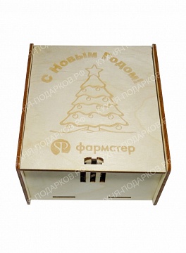 Изображения Новогодняя коробка из дерева 10